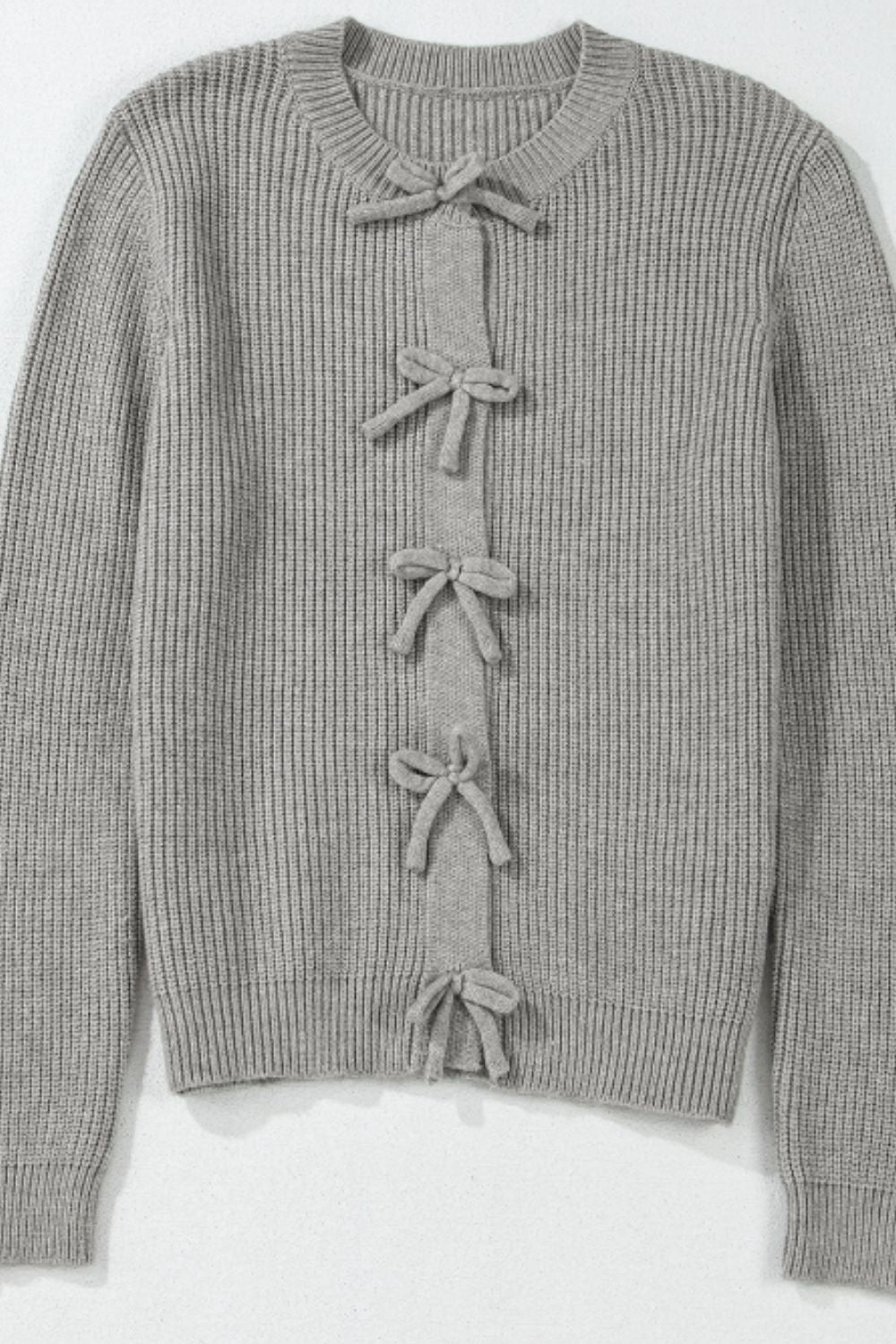 カーディガン HUECLOSET Y-neck knitwear cardigan SE501 hue-ribbed-sweater-knit-